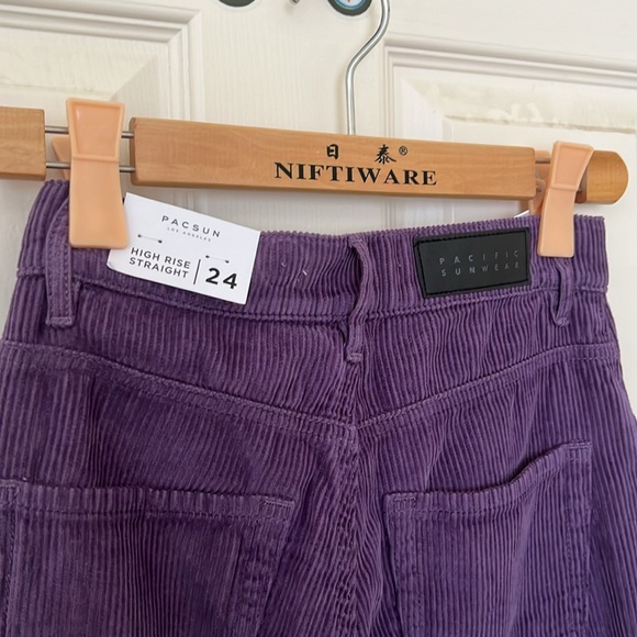 Pacsun Purple Boyfriend Corduroy Straight Jean Pants - Picture 3 of 4